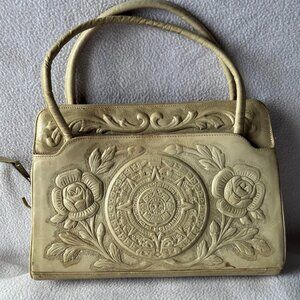 1970s Mexican Tooled Leather Handbag Purse